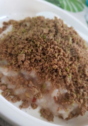 Foto resep Mpasi Nasi lembek dan taburan kering hati sapi 9+