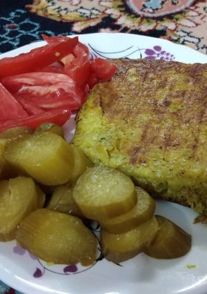 عکسی از دستور کوکوی سیب زمینی با نعناع خشک