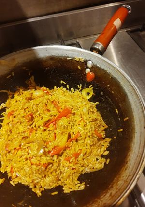 Una foto de Wok de verduras
