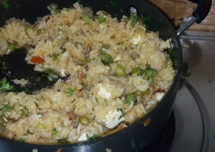 Steps to Prepare Any-night-of-the-week Paneer masala rice