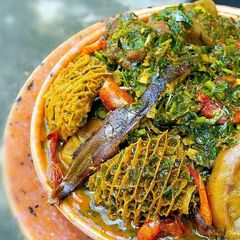 A picture of Afang soup.