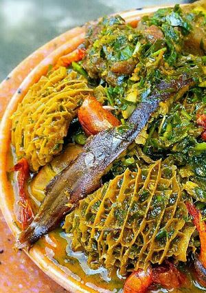 A picture of Afang soup.