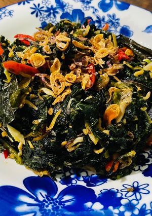Foto resep Oseng daun pepaya teri jos