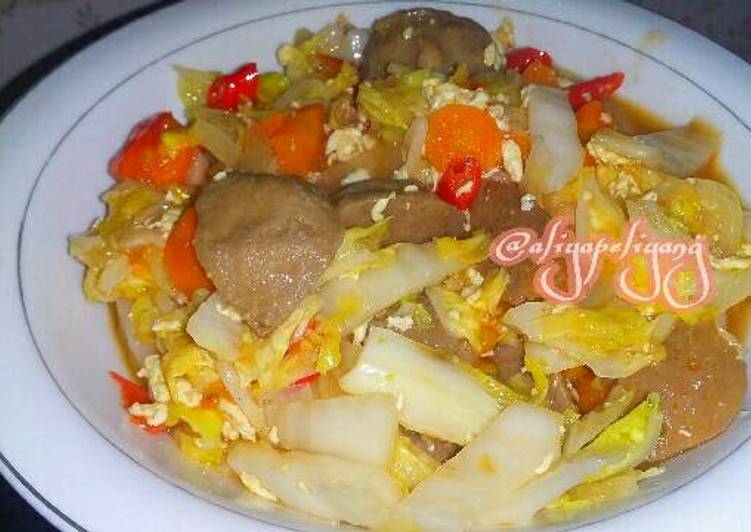 Resep: Tumis sawi putih mix bakso Ekonomis Untuk Dijual