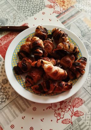 Una foto de Croissants nocilla