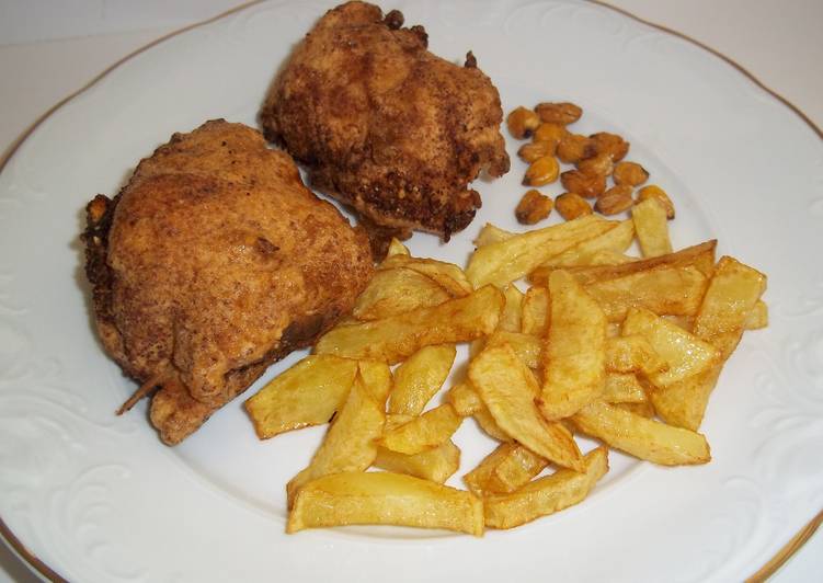 Parejitas de pechuga de pollo rellenas y crujientes