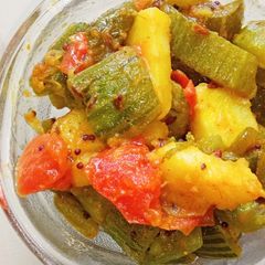 A picture of Chichinda / Snake gourd fry.