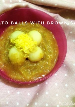 Foto resep Potato balls with brown sauce (MPASI 8m+)