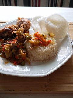 Foto resep Ayam goreng dan Tumis sayur