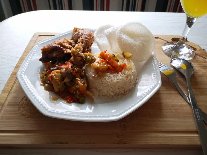 Langkah Gampang Menyiapkan Resep Ayam goreng dan Tumis sayur yang Lezat Anti Ribet, Mantap