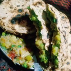 A picture of Peas potatoes special Litti.