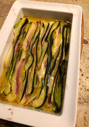 Une photo de Gratin de courgettes au jambon et comté