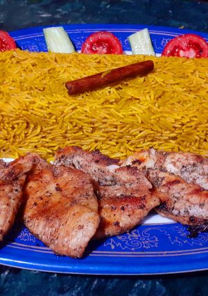 صورة لوصفة ارز بسمتى وبانيه مشوى