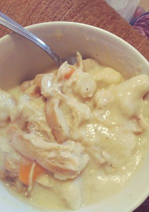 A picture of Chicken n dumplins.