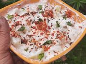 A picture of pomegranates pomegranate raita