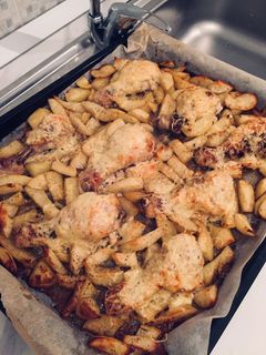Mézes mustáros comb fűszeres burgonyával recept fotója