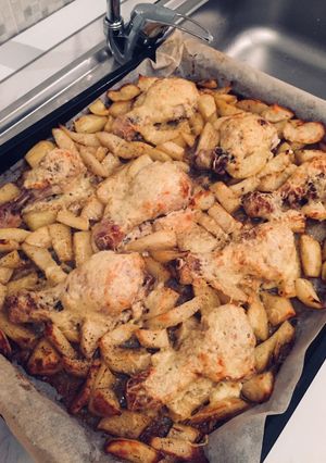 Mézes mustáros comb fűszeres burgonyával recept fotója