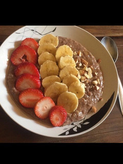 Una foto de Avena cocinada con leche👩🏻🍳