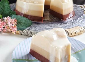 Foto resep Puding Lapis Susu-Kopi-Coklat