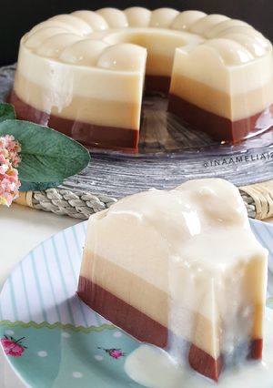 Foto resep Puding Lapis Susu-Kopi-Coklat