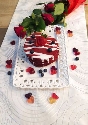 Φωτογραφία της συνταγής Red velvet fluffy pancakes ♥️🥞