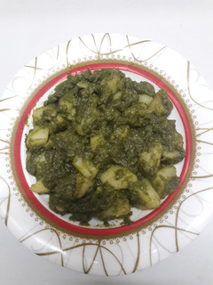 A picture of Dhaniya ke aalu.
