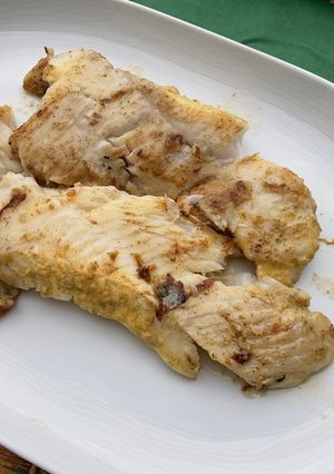 Une photo de Filets de flétan marinés grillés