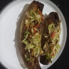 A picture of Stuffed platain boat.
