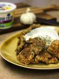 Fried Morels with garlic horseradish dip