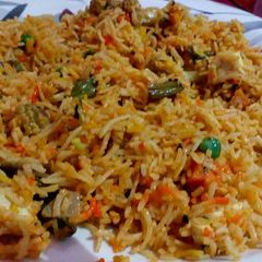 Vegetable biryani A picture of Vegetable biryani.
