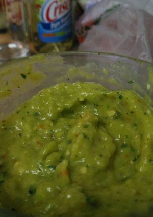A picture of Roasted Tomatillo & Avocado Salsa.