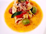 Vellutata di Zucca con Calamaretti e Salvia