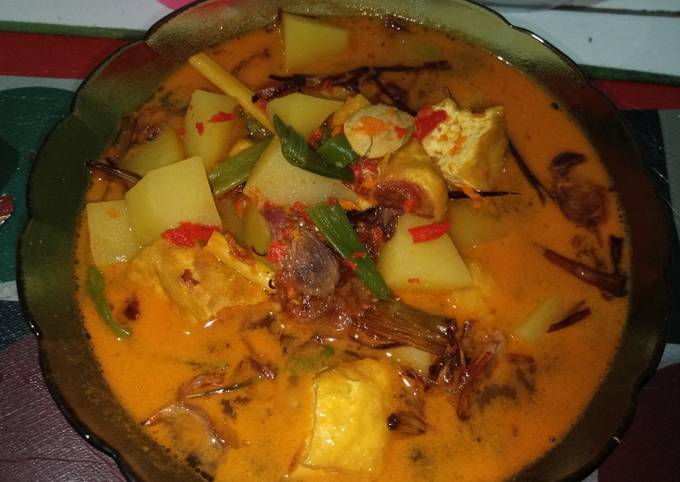 Resep Sayur tahu kentang santan Anti Gagal