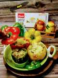 চীজি পনির স্টাফড বেল পেপার (cheesy paneer stuffed Bell Pepper recipe in Bengali)