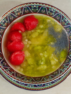 عکسی از دستور دسر فالوده طالبی و هندوانه
