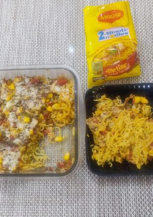 A picture of No Oven Baked Maggi.