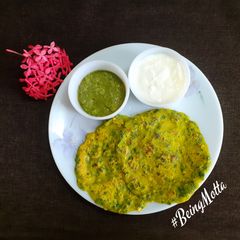 Besan-Oats-Fenugreek Chilla A picture of Besan-Oats-Fenugreek Chilla.