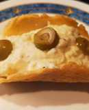 Brandada de bacalao con pimiento caramelizado en teja Thermomix