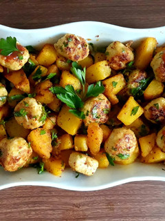 عکسی از دستور خوراک سیب زمینی و مرغ به سبک ترکی