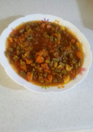 عکسی از دستور اینم خوراک لوبیا سبز به سبک مامان جونم
