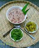 Cháo Đậu Đỏ Nước Cốt Dừa Ăn Kèm Dưa Muối