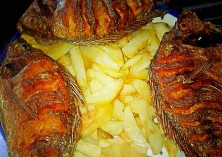 Recipe of Quick French fries and fish