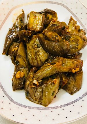 Hình của món Cà tím nướng sốt sate.