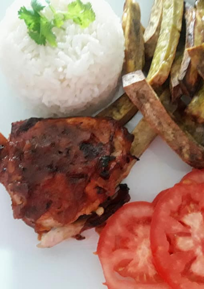 Una foto de Bastones de Camote al Horno con Pollo a lo Carmelita
