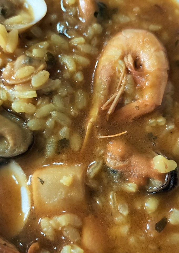 Una foto de Arroz meloso de marisco