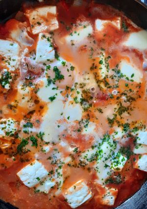 Mozzarellás - fetás saksuka recept fotója