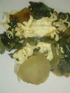 Una foto de Espinacas con papas y pechuga