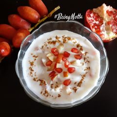 A picture of Fresh Dates -Pomegranate Raita.