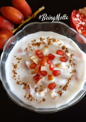 A picture of Fresh Dates -Pomegranate Raita.