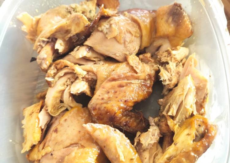 Pollo entero asado a la mandarina